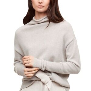Aritzia Wilfred Cyprie 100% Merino Wool Mock Neck Sweater Grey S